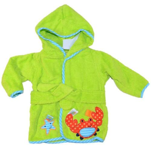 New Superior Quality Baby Boy Hooded Terry Towel baby Bath Robe 0-9 month Crab - Picture 1 of 2