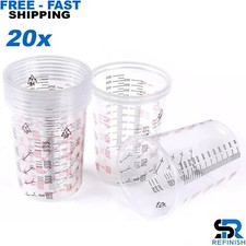 20 x Plastic Calibrated Paint Mixing Pots 600cc - Ideal for Paint Mixing