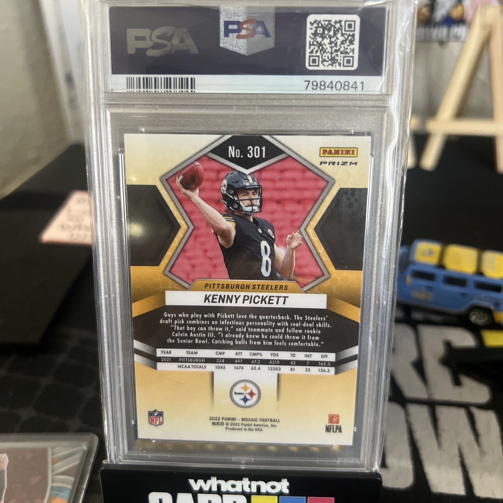 2022 Panini Mosaic Kenny Pickett Green Prizm Rookie RC PSA 10 Steelers