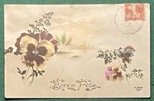 Carte postale BONNE Fête ( timbre n°135 ) 1906 ( pl )