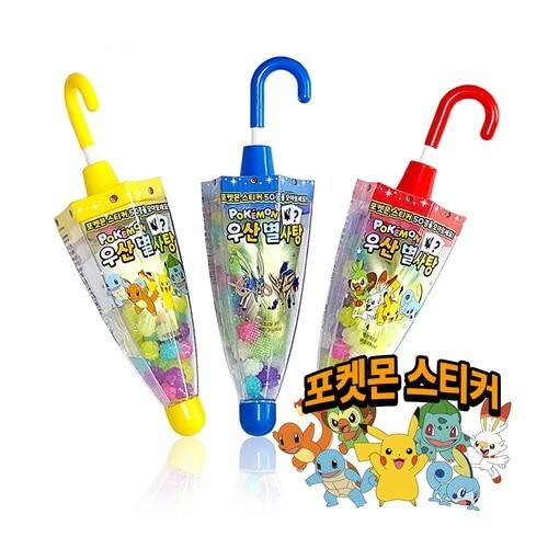 Pokemon Aufkleber Regenschirm Stern Süßigkeiten K-Snack (30g x 12 Stück) 1 zufälliges Zeichen - Bild 2 von 4