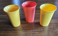  3 Vintage Tupperware Bell Tumblers Cups Glasses Kids 7 oz
