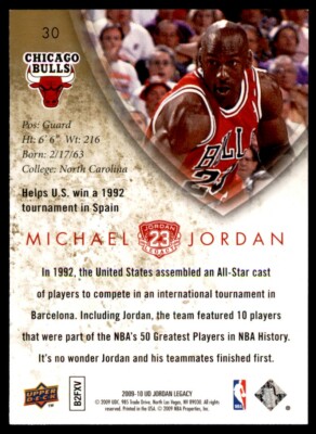 2009-10 Upper Deck Michael Jordan Legacy Michael Jordan Chicago Bulls #30