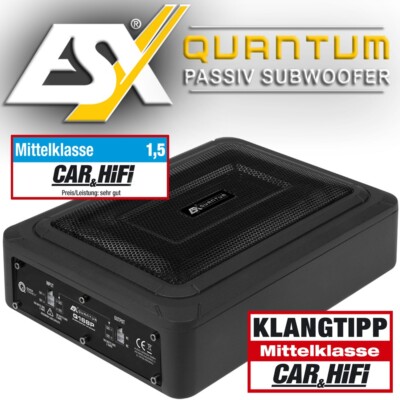 ESX QUANTUM Q168P Untersitz Passiv-Subbox mit 200 Watt Auto-Subwoofer kompakt
