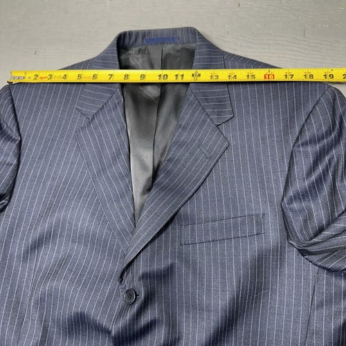 Cremeux Loro Piana Suit Mens 43 Long Blue Pinstriped 3 Button Wool 36X34 Pants * - Picture 12 of 24