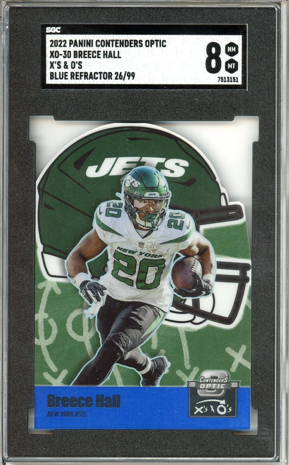 Breece Hall Panini Contenders Optic X's & O's #XO30 Blue