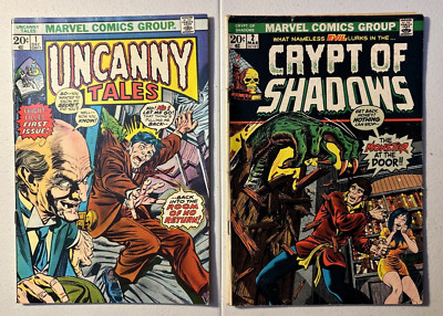 Marvel Comics Uncanny Tales Issue #1; Crypt Of Shadows Issue #2 - Publish 1973 