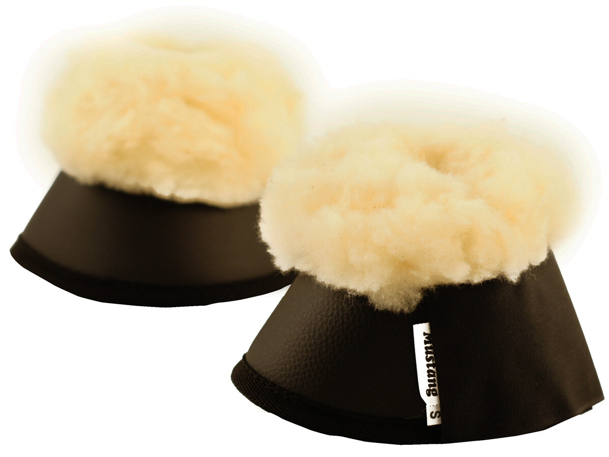 Mustang Springglocken Hufglocken mit Fell Elegant Horse viele Grössen Schwarz