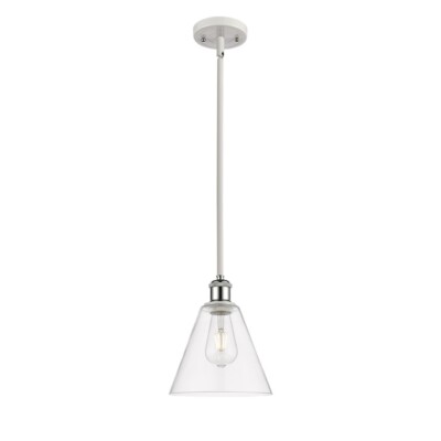 Innovations Ballston Cone 1 Light Mini Pendant 1S, WH/CH/CL - 516-1S-WPC-GBC-82