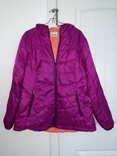 Eddie Bauer - Women s Puffer Jacket Reversible Hooded Full Zip Quilted Sz L