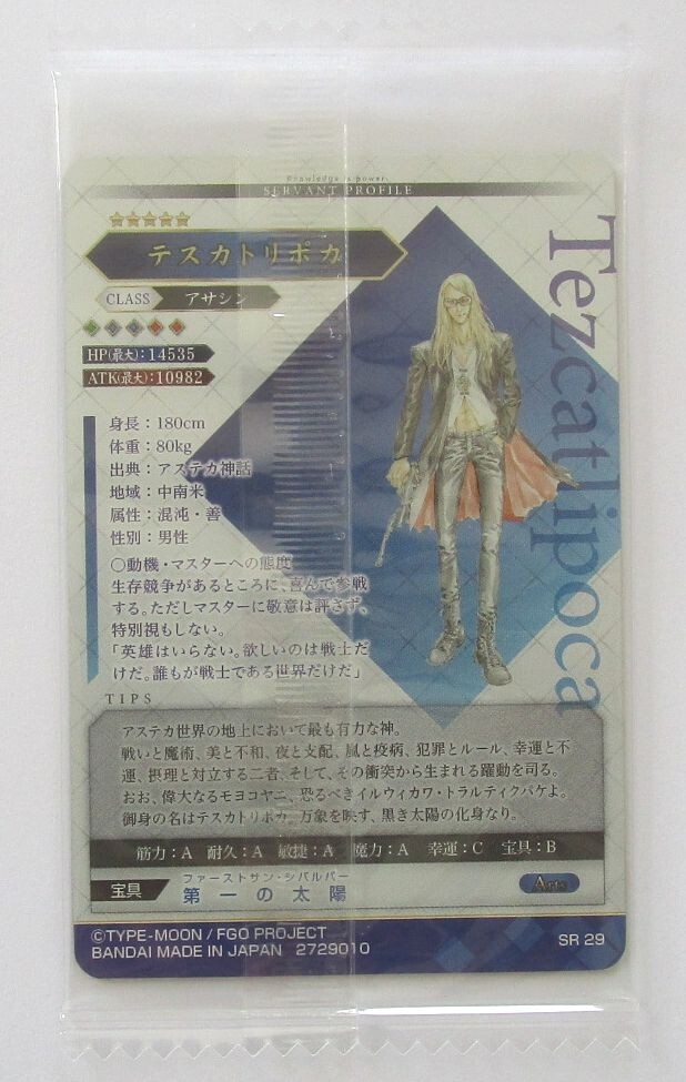 Fate Grand Order Tezcatlipoca SR29 Part 13 Card FGO Wafer Bandai