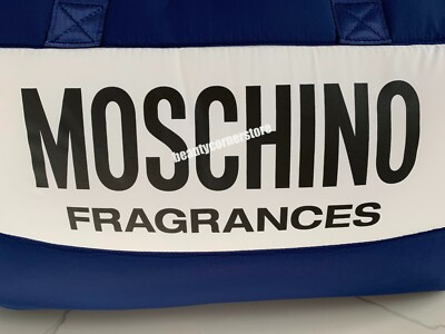 Moschino Fragrances quilted blue Weekend Bag overnight shoulder