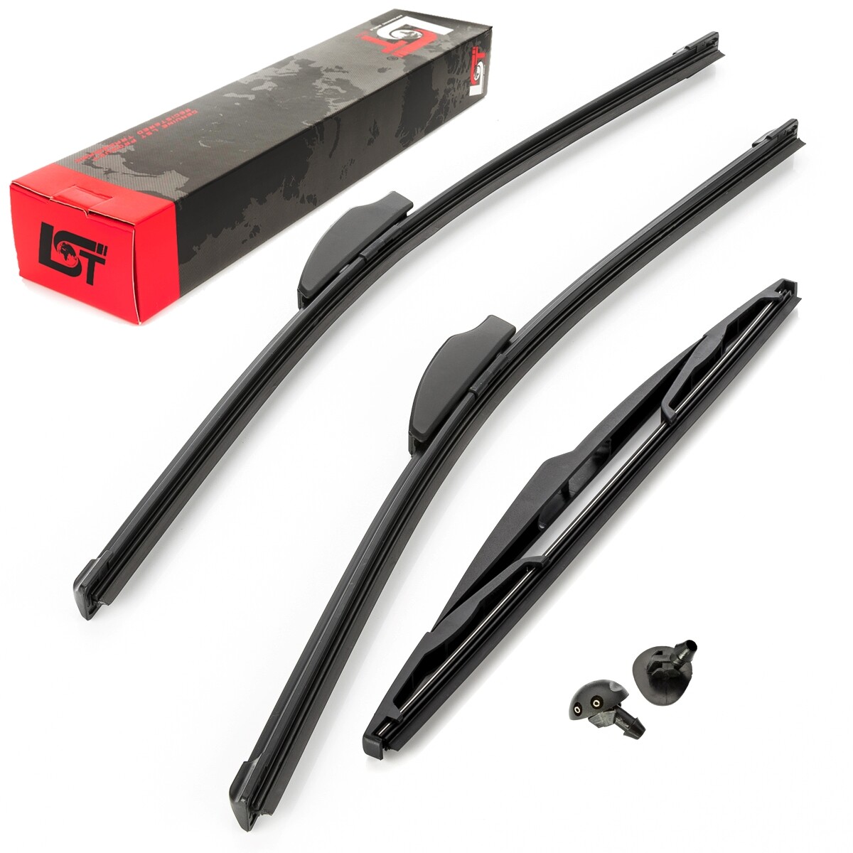 Windshield Wiper Blade Set Front + Rear + Spray Nozzle for DACIA DUSTER