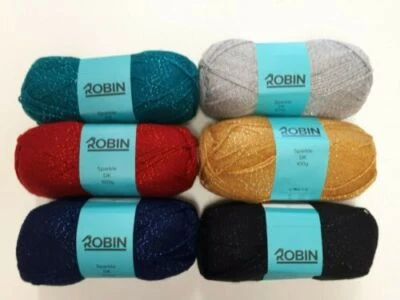 Robin Sparkle DK 100g - Knitting Wool Crochet Needlework Craft Xmas Glitter DK