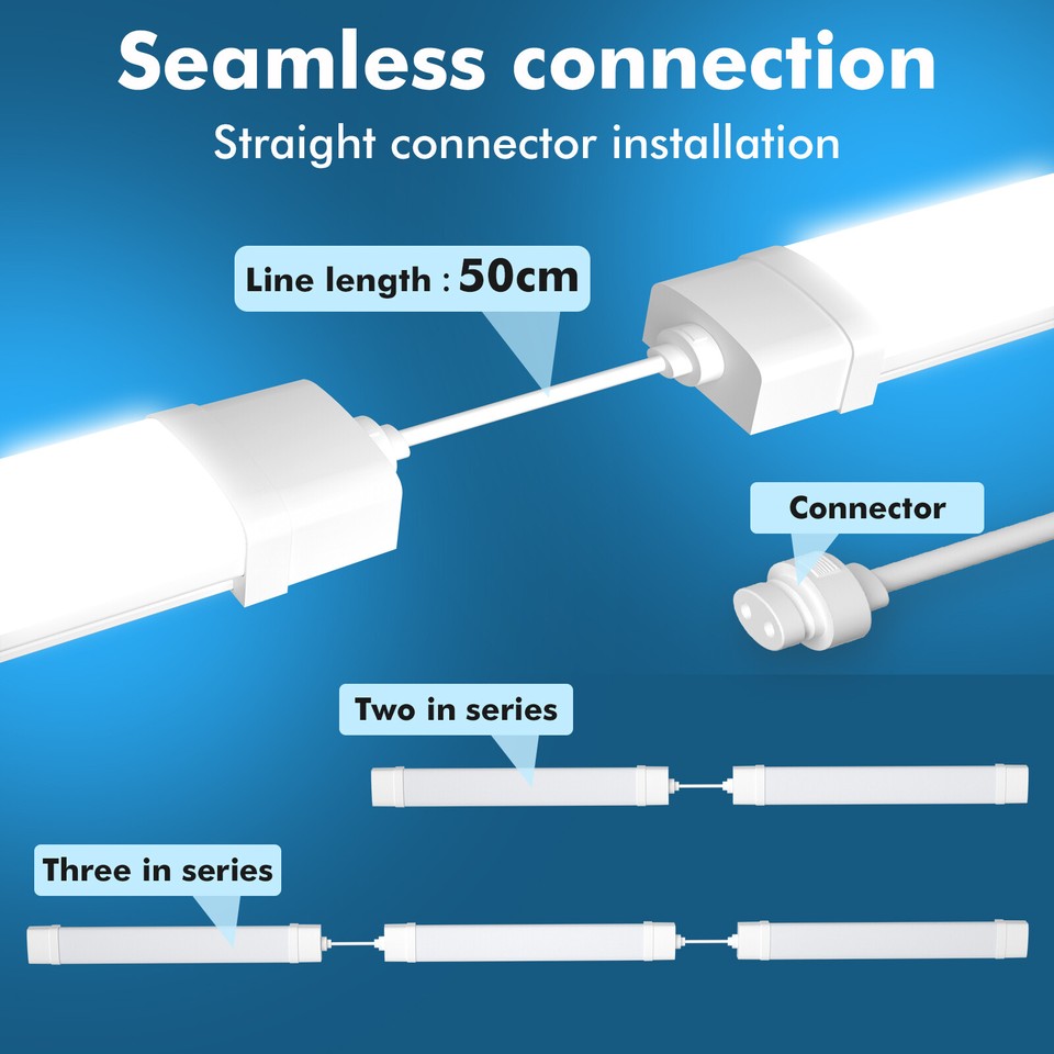 LED Batten Light Ceiling Tube Fluorescent 6500K 4FT 5FT 6FT 8FT Strip