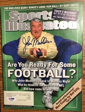 JOHN MADDEN SIGNED PSA/DNA SPORTS ILLUSTRATED MAGAZINE 7/29/2002 COMES w C.O.A.