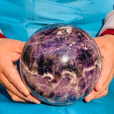 5.47LB Natural Dream Amethyst Sphere Polished Quartz Crystal Ball Healing 3323