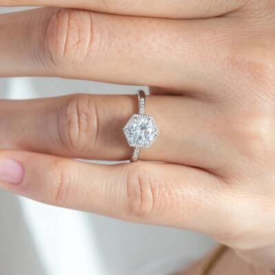2 Ct Round Cut Simulated Diamond Solitaire Engagement Ring 14K White Gold Plated