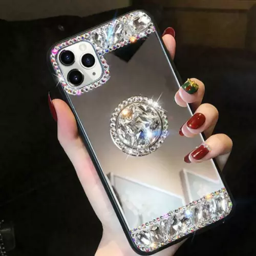 Shiny Diamond Mirror Protective Case with Bracket Samsung Galaxy S23 A15 S24- - Picture 7 of 78