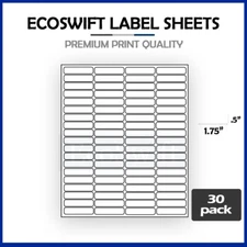 2400 1.75x0.5 EcoSwift Laser Address Shipping Mailing Labels 80/sheet 1 3/4 x1/2