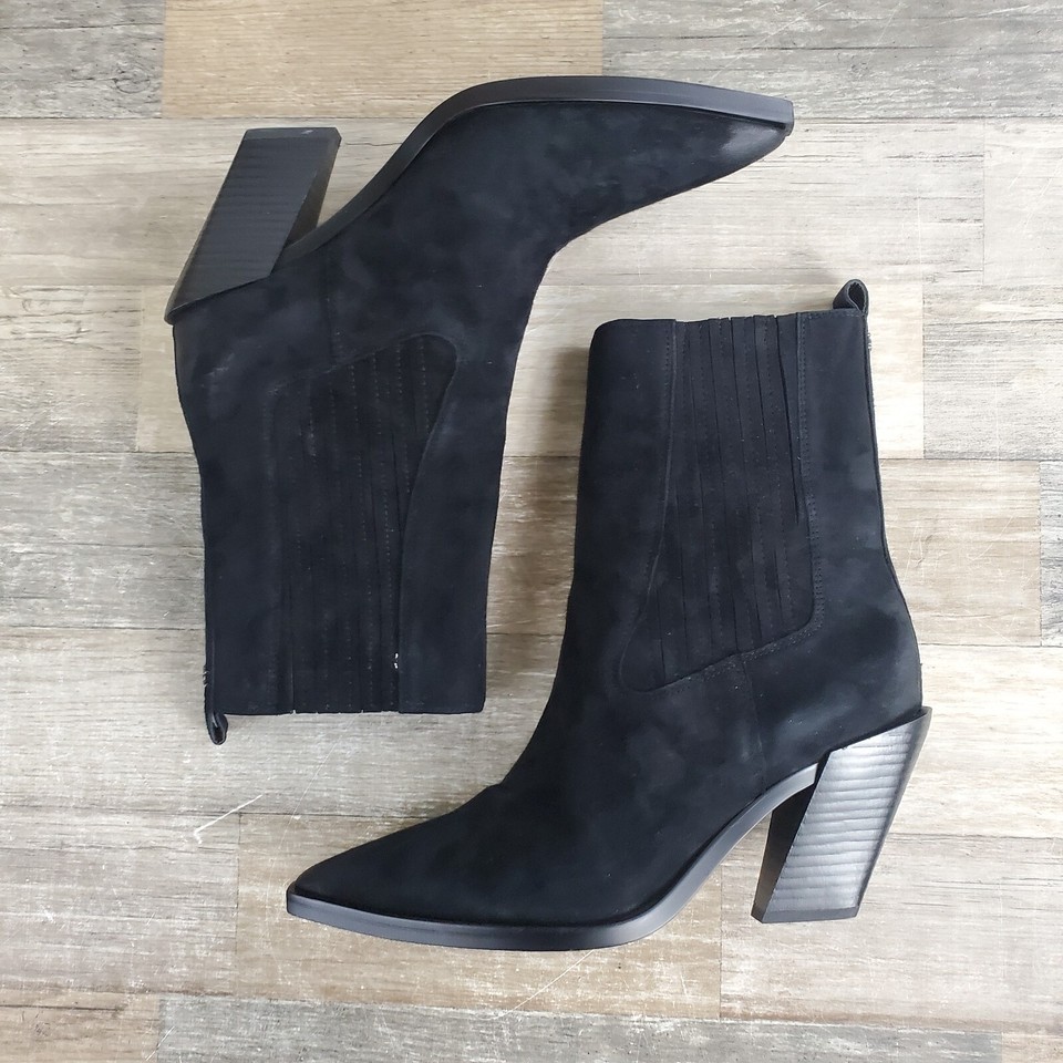 Sam Edelman Womens Mandey Western Ankle Boots Size 9.5 Black Pull On eBay