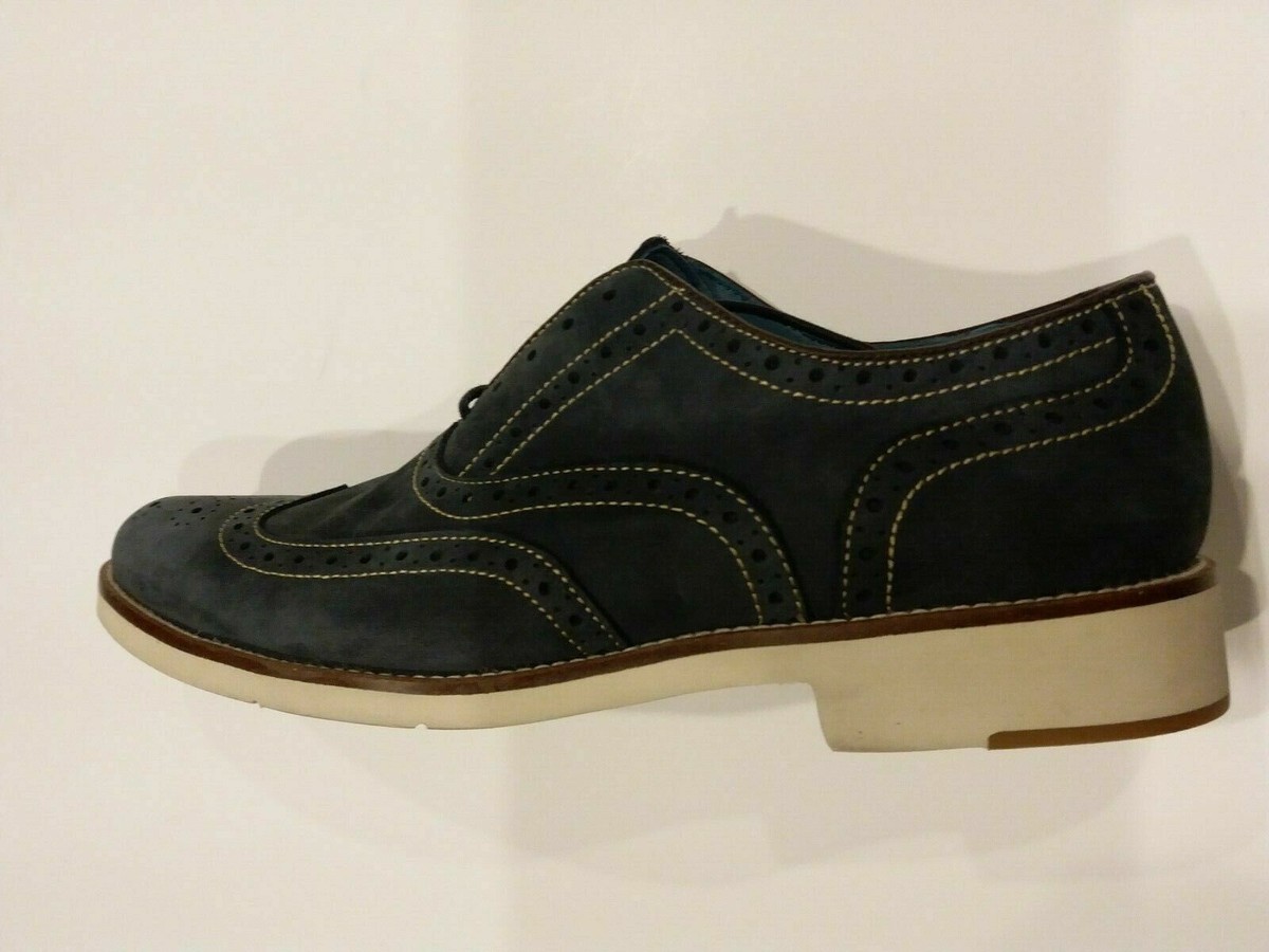 Johnston & Murphy 10 M Ellington Blue Winged Tip Sheepskin 