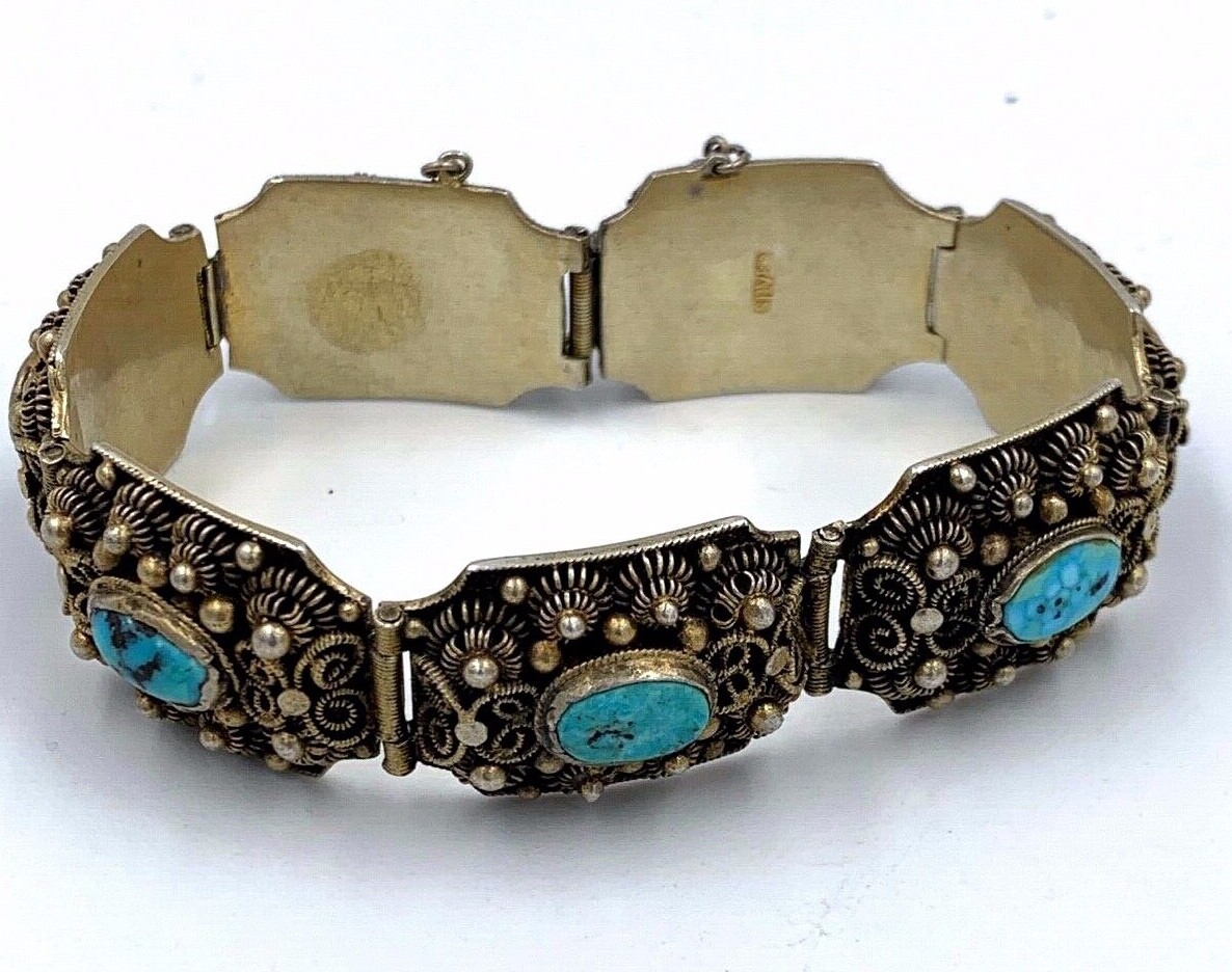 ★MONSTA X 着用★【SHOVEOFF】 Silver Turquoise Bracelet KALIFANO | Howlite Turquoise 12mm Gemstone Bead Bracelet for