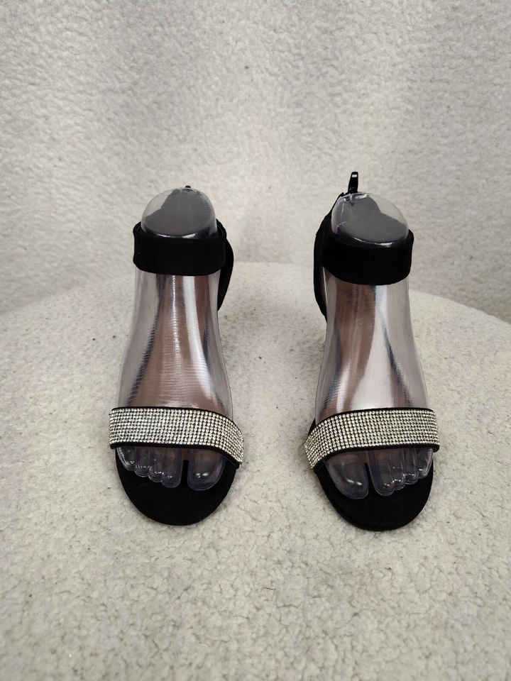 Style Co Mujer Tacones 6M Negro Adornado Punta Abierta Sandalia Gatito Stiletto Zapato Foto 2 de 4