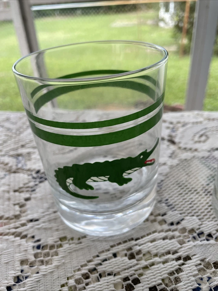 Vintage 60’s Cera Glass Alligator Rocks Low Ball Glass MCM Rare Set of 3 Barware - Image 2 of 4