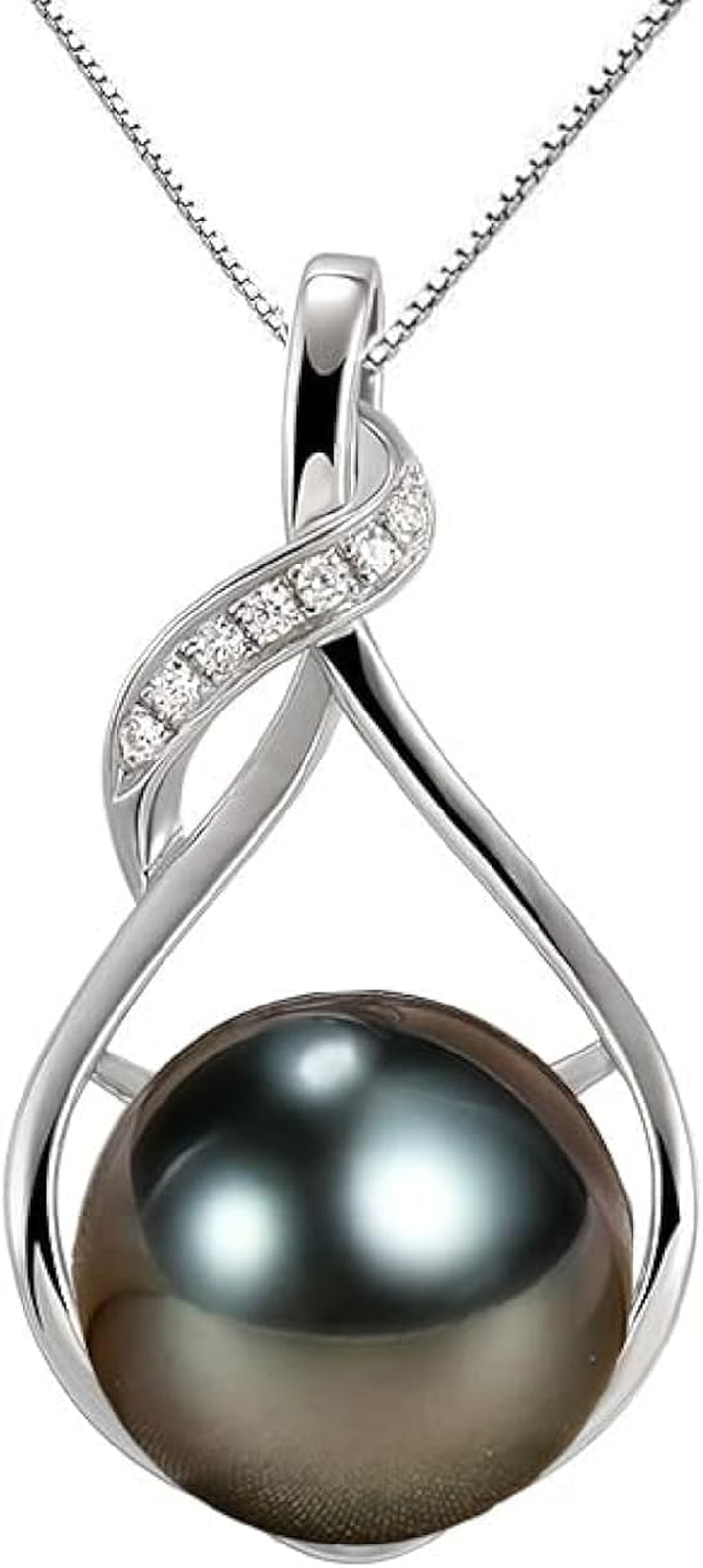 Tahitian Black Pearl Necklace | Elegant Gift for Wife Mom Anniversary