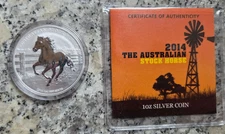 Australien 1 Dollar 2014 in PP 1 oz. Fein Silber - Stock Horse - mit Zertifikat,