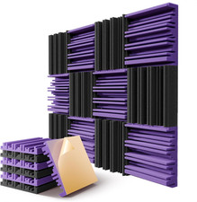 8 Pack Sound Proof Foam Panels for Wall,12 X 12 X 2 Inch 8Pack Black Purple