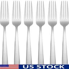 Polished Stainless Steel Salad Forks Set of 6 Durable Rust Resistant Silverware