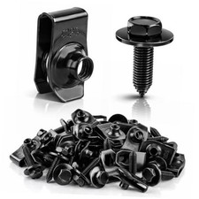 50PCS 1/4 Body Bolts and U-Nut Clips for Splash Shield Fender One Size