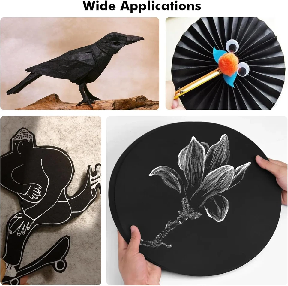 Black Cardstock Paper, 60 Sheets Card Stock Thick 92 Lb, Heavy Weight Cover Stoc - Image 4 of 4