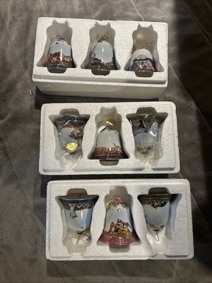The Bradford Editions Cat Bells Collection 3 sets of 3, 9 bells total Brand New