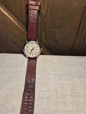 Vintage Men's Timex Indiglo WR30M Silver Tone Day Date Dial Quartz Watch CR2016