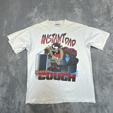 Vintage Looney Tunes Taz Tasmanian Devil T-Shirt Size XL Instant Dad Couch 90s