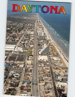 #ad Postcard Aerial View Looks North Up Atlantic Avenue and Famous Beach Daytona FL $6.29