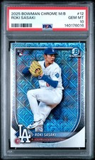 2025 Bowman Chrome Baseball Mega Box Roki Sasaki #12 RC PSA 10