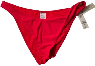 Swim Bikini Bottoms XL Red Cheeky High Leg Low Waist Gypsy Bohemian New