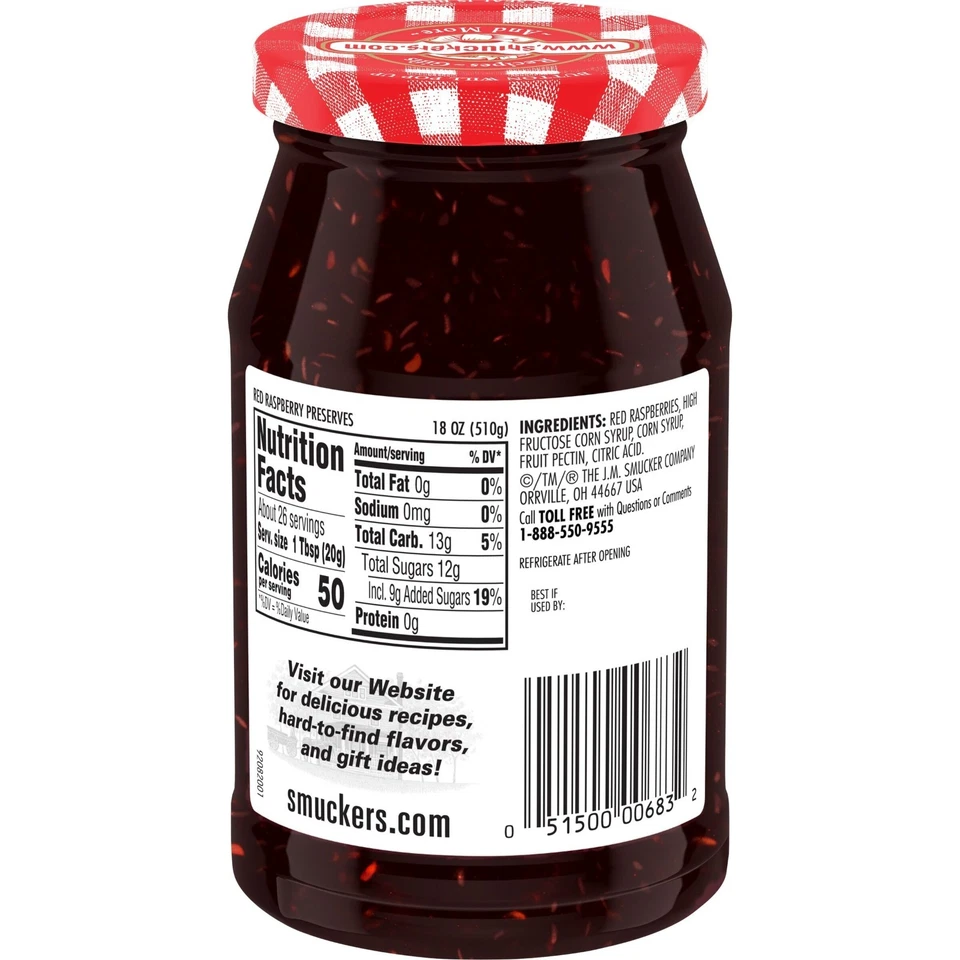 Smucker's Red Raspberry Preserves 18oz Jar - Image 2 of 2