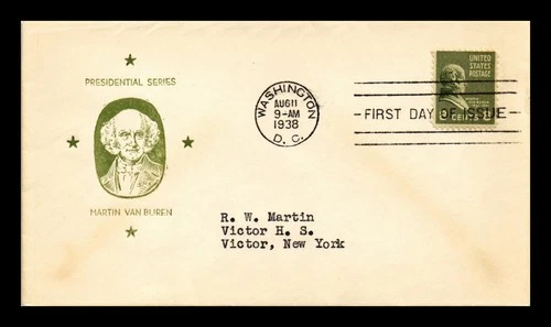 US COVER FIRST DAY OF ISSUE PRESIDENTIAL SERIES MARTIN VAN BUREN