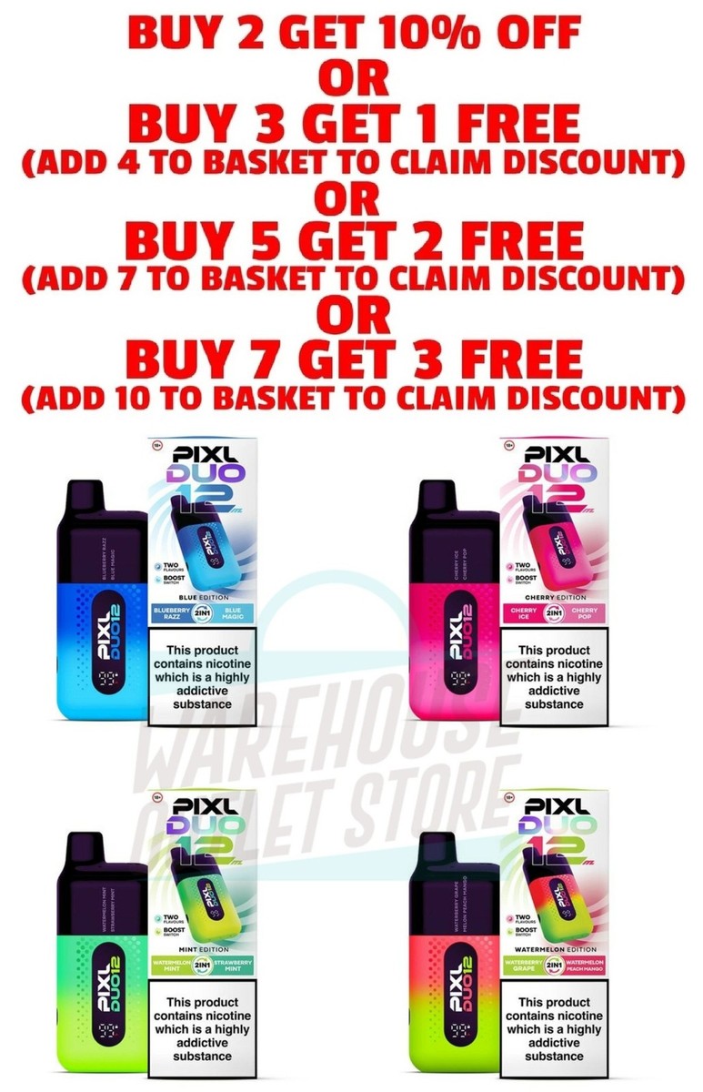 Pixl Duo 12 6K Prefilled Pod Vape Kit 20mg | eBay UK
