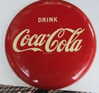 Vintage Coca Cola Metal Button Sign 12-Inch