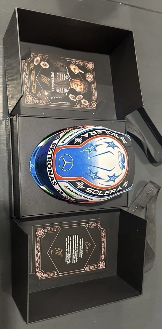 Mercedes adidas Kimi Antonelli Las Vegas 2025 Cap Mini Helmet Card Formula 1 thumbnail 8