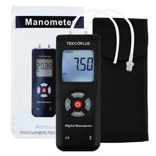 Manometer Air Pressure Meter Dual-Port Manometer Gas Pressure Tester, 12 Sele...