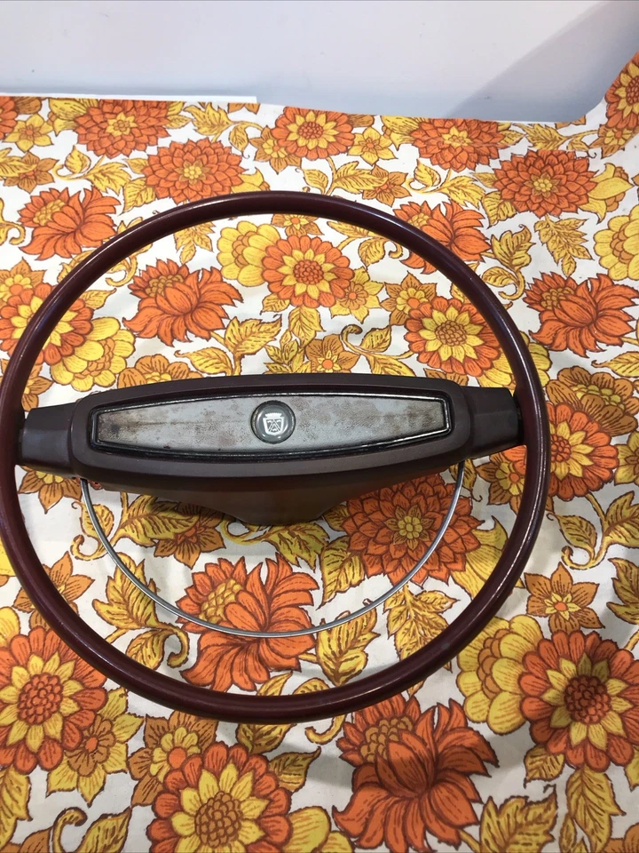 1968 Ford Mustang Galaxie Steering Wheel Horn Button Maroon Red OEM Vintage - Image 2 of 4