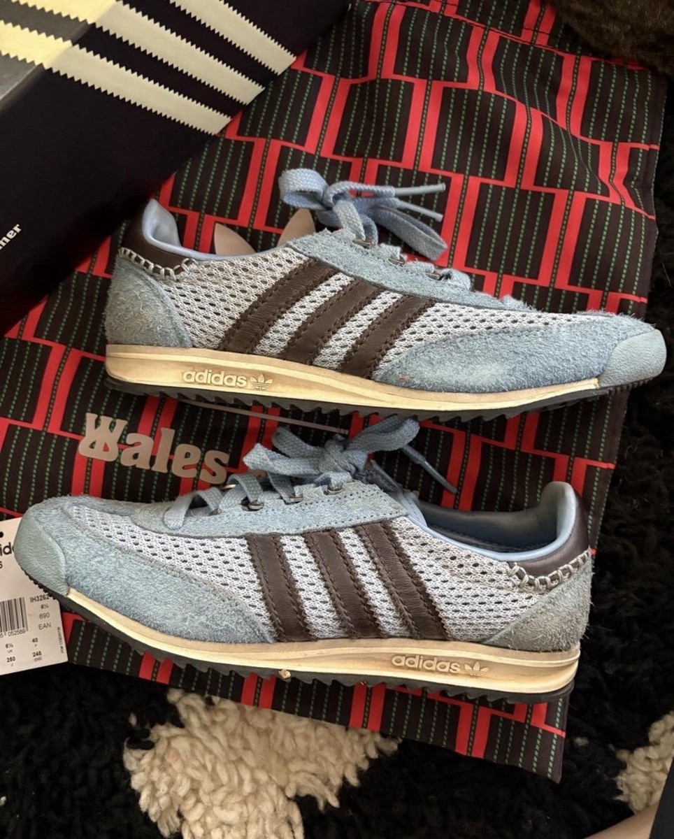 adidas Wales Bonner SL 76 Ash Blue Suede/Mesh Low Top Sneakers IH3262 View 3