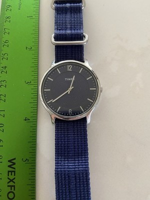 Timex Metropolitan Skyline Mens Watch 41mm Blue Dial TW2R49900 New Battery